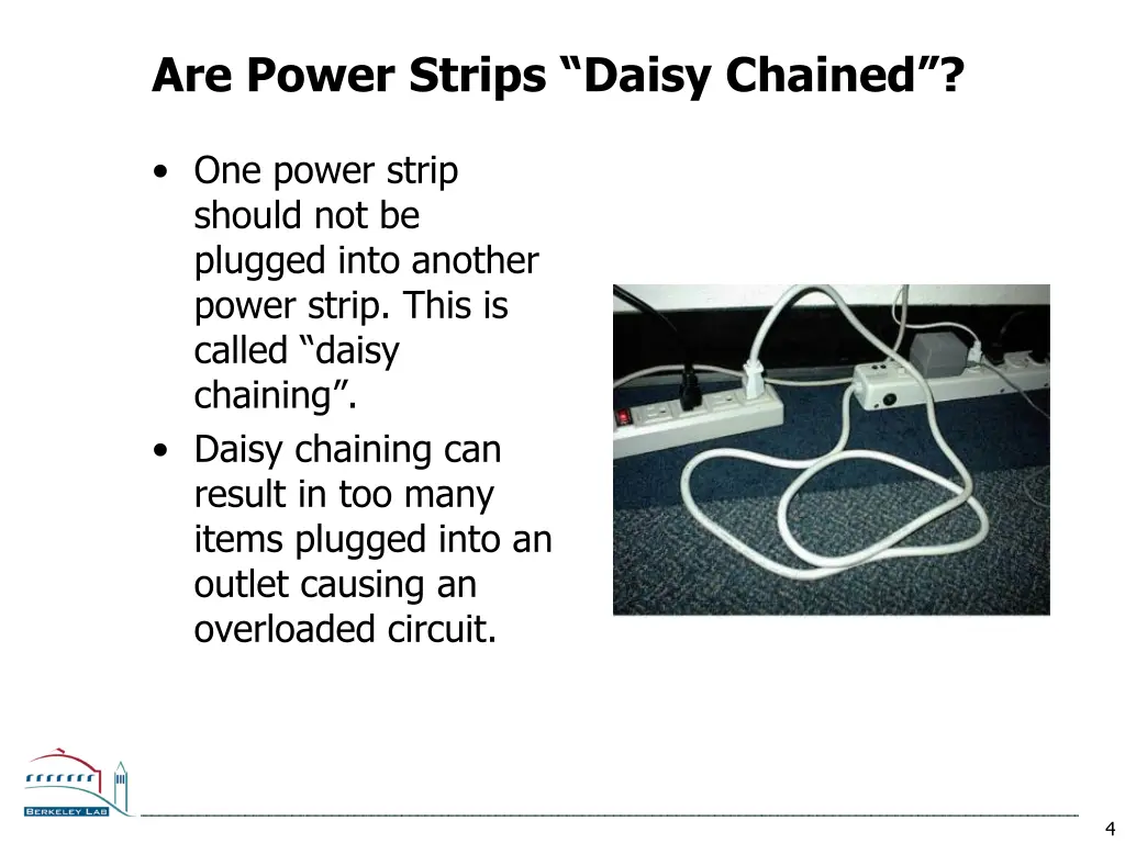 are power strips daisy chained