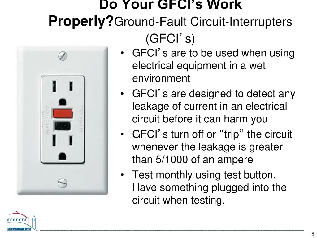 do your gfci s work properly ground fault circuit