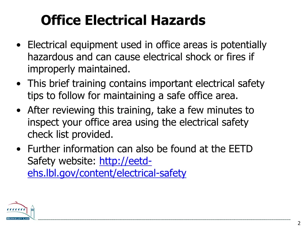 office electrical hazards