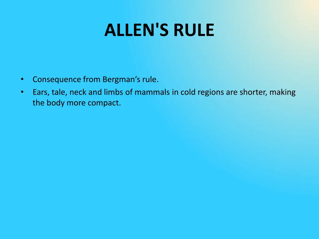 allen s rule