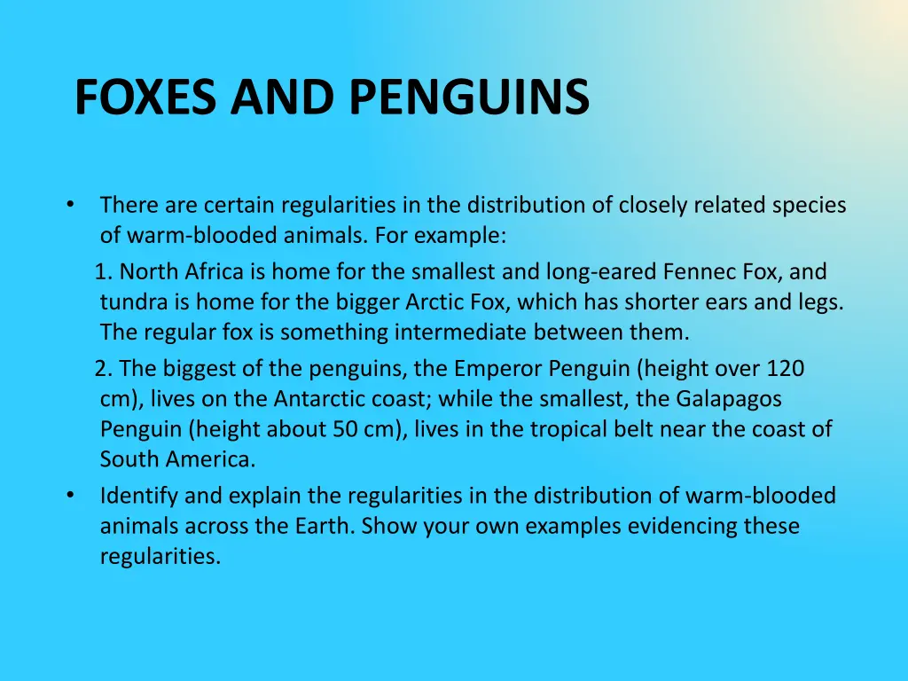 foxes and penguins