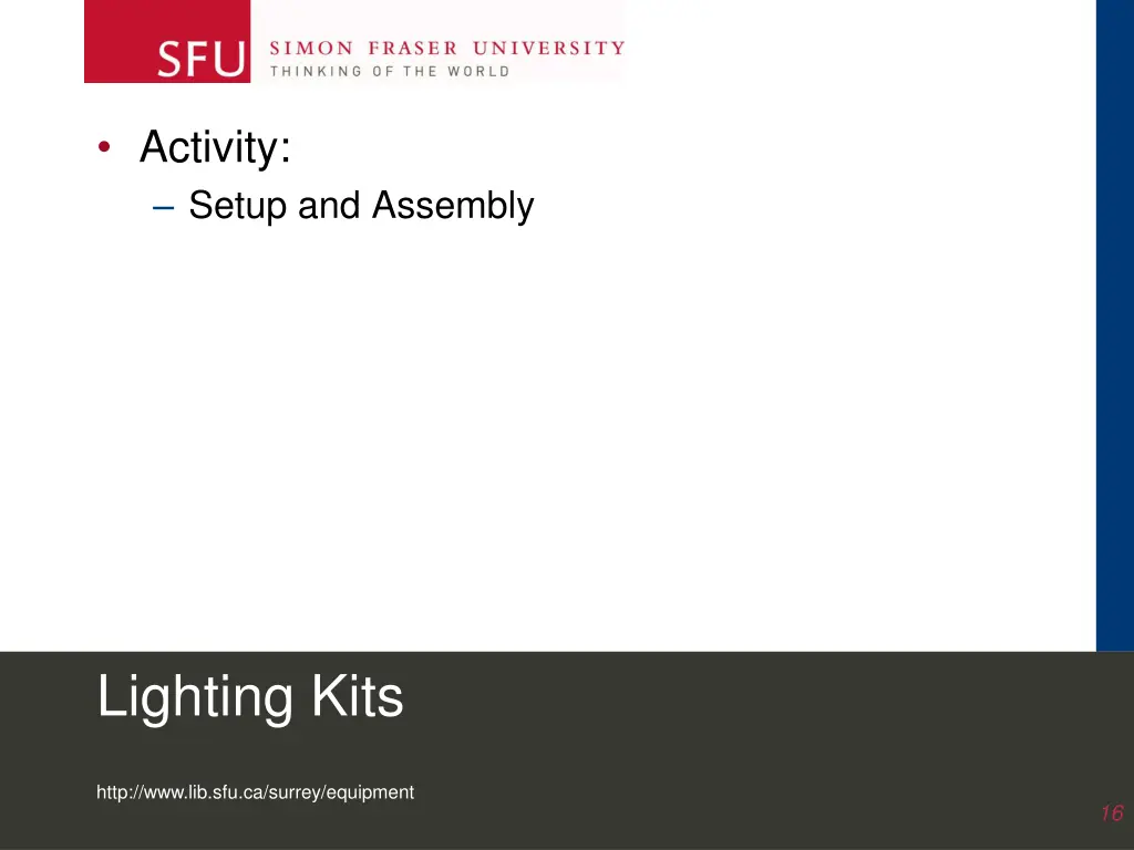 activity setup and assembly