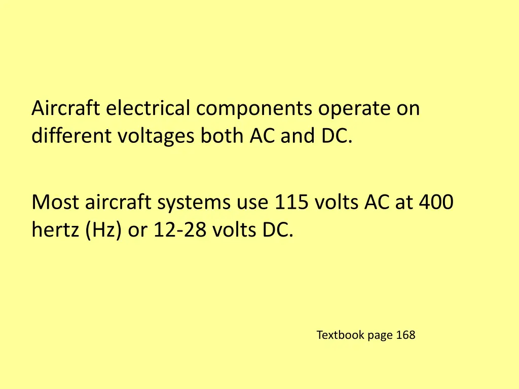 aircraft electrical components operate