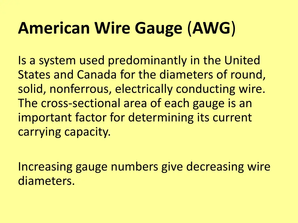 american wire gauge awg