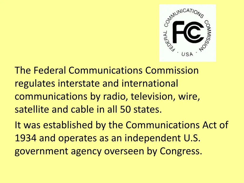 the federal communications commission regulates