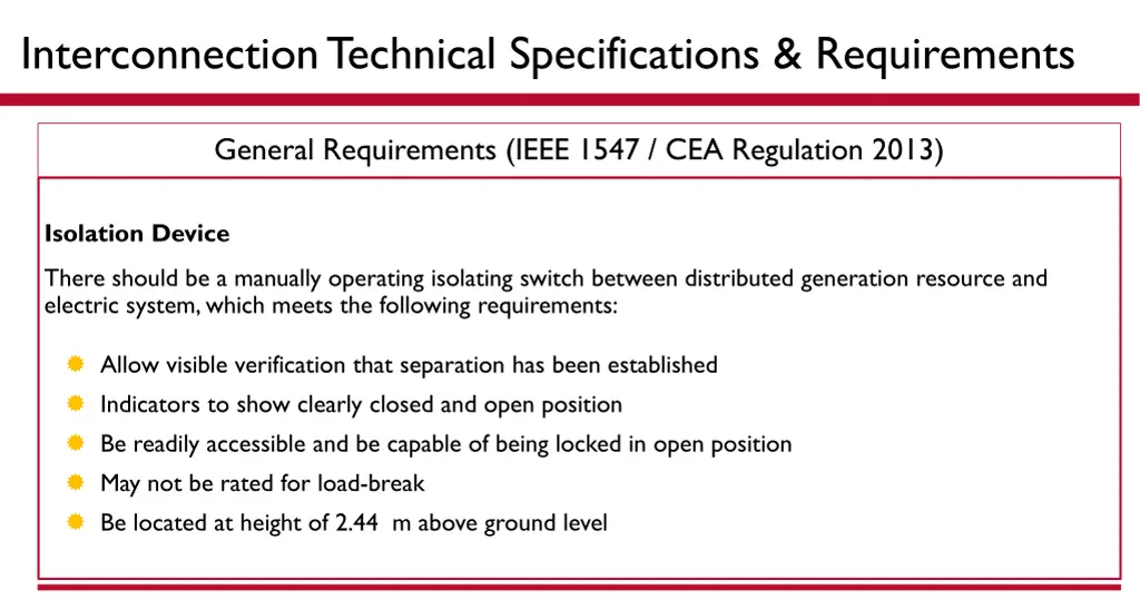 interconnection technical specifications 1