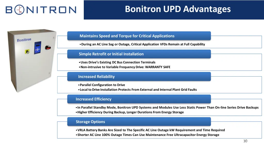 bonitron upd advantages