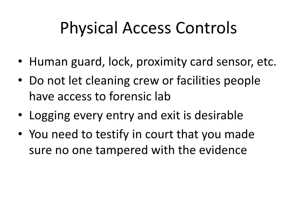 physical access controls