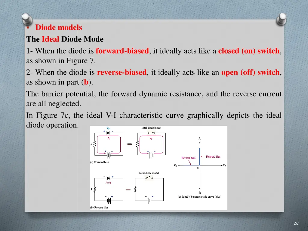 diode models the ideal diode mode 1 when