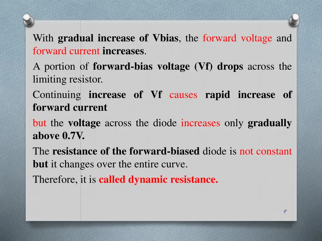 with gradual increase of vbias the forward