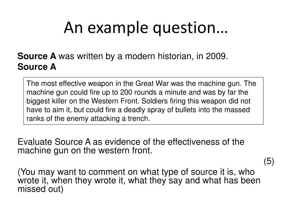 an example question