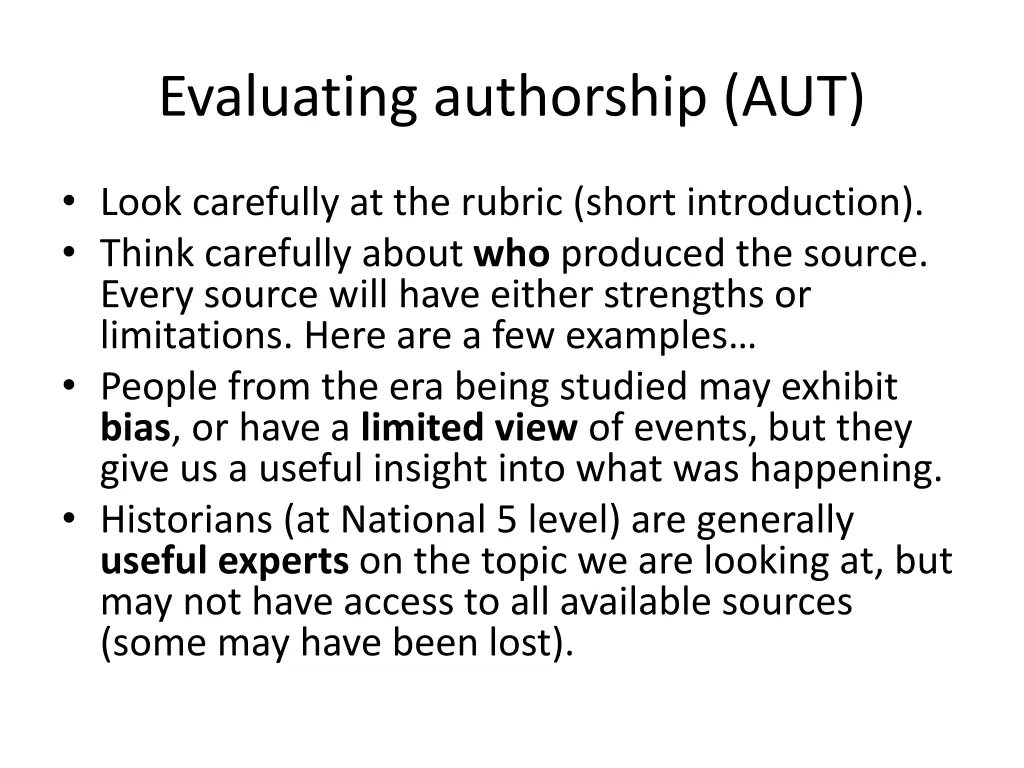 evaluating authorship aut