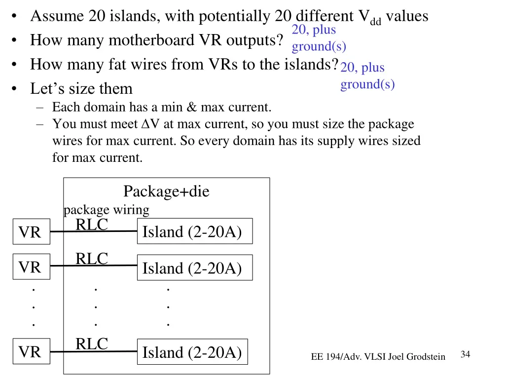 assume 20 islands with potentially 20 different