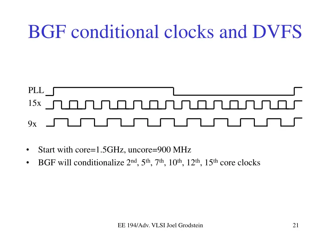 bgf conditional clocks and dvfs