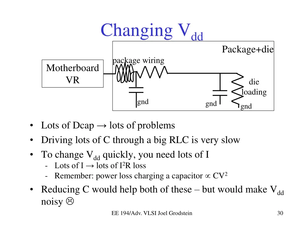 changing v dd