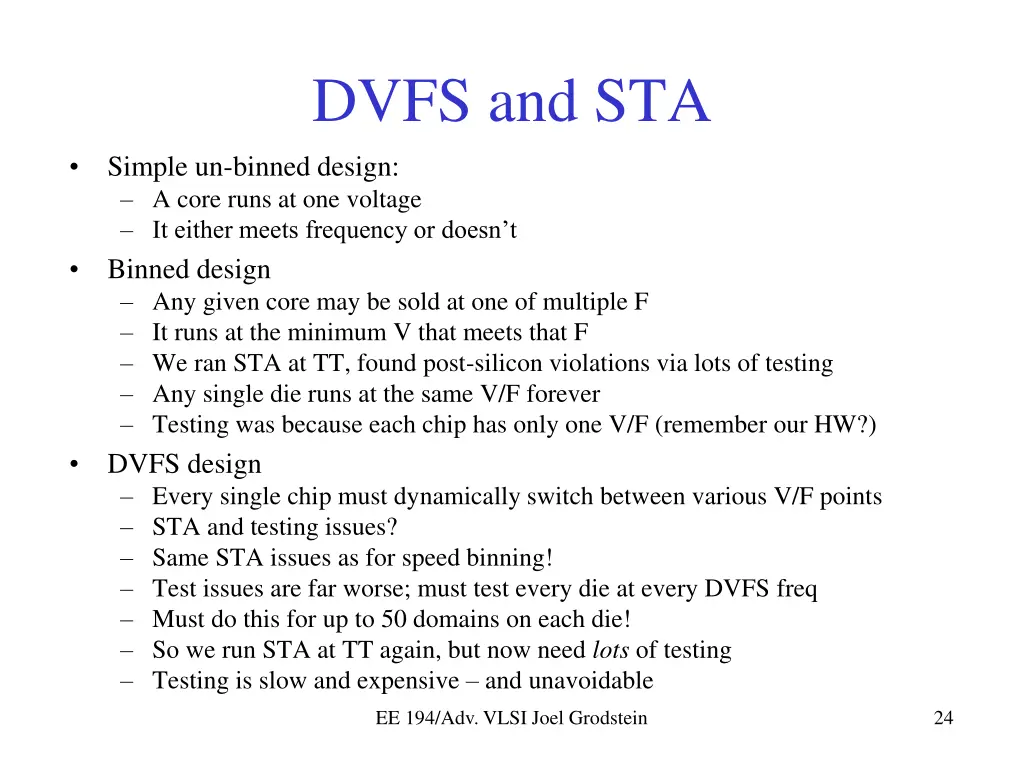 dvfs and sta