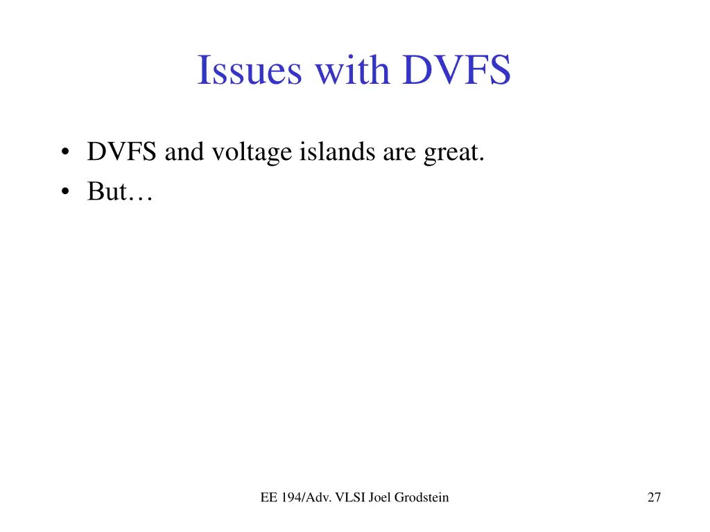 issues with dvfs