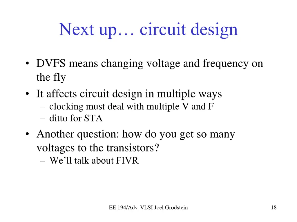 next up circuit design