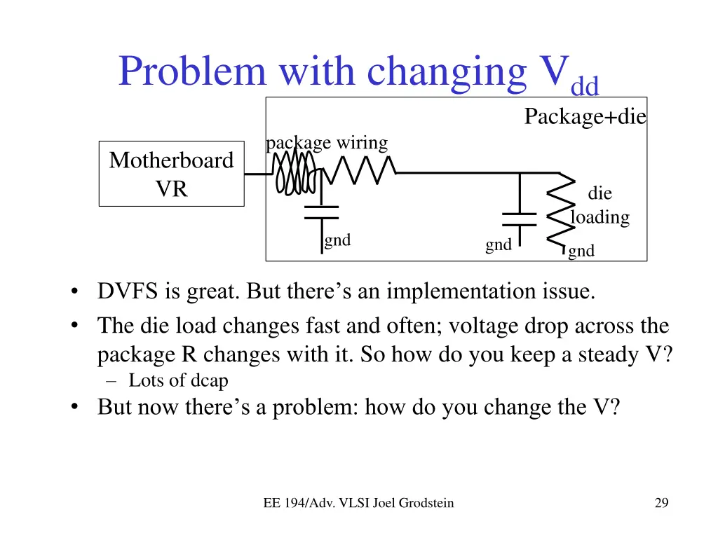 problem with changing v dd