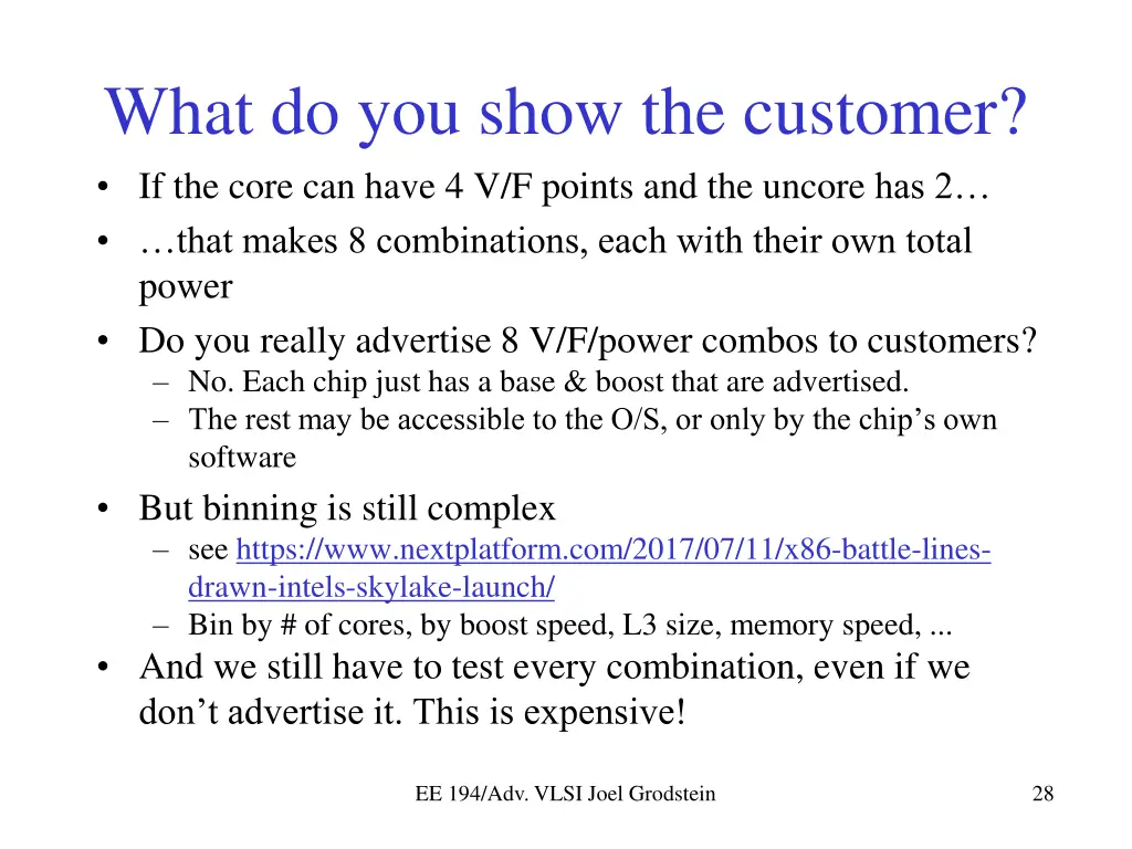 what do you show the customer if the core