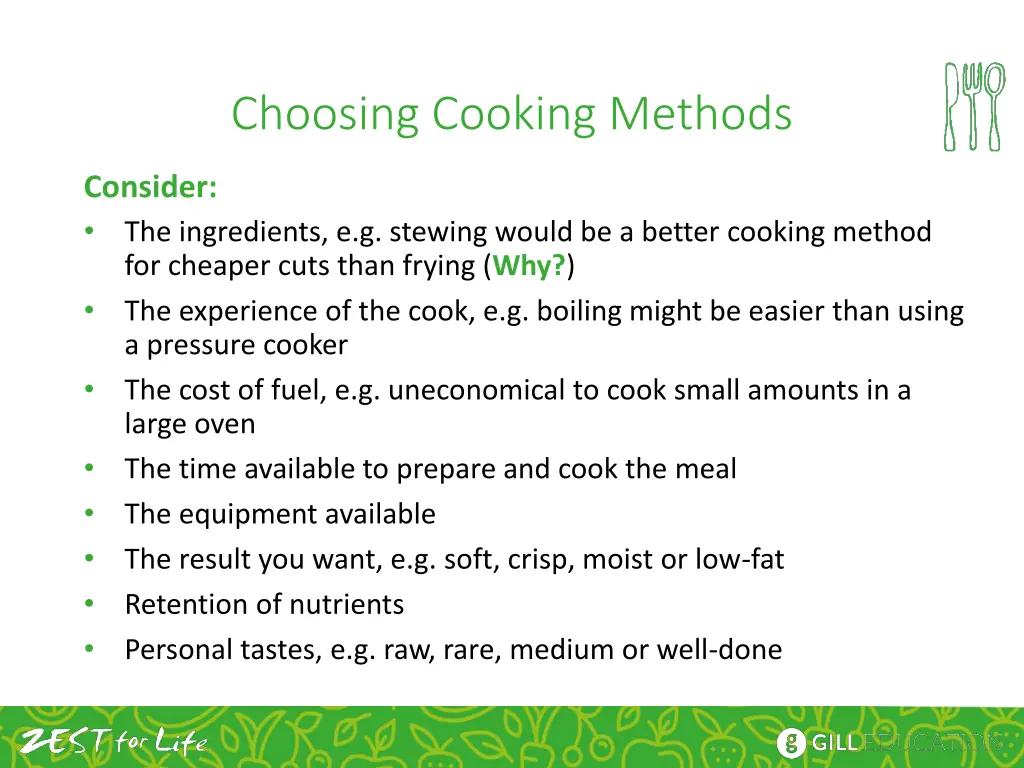 choosing cooking methods