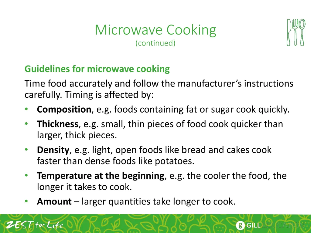 microwave cooking continued