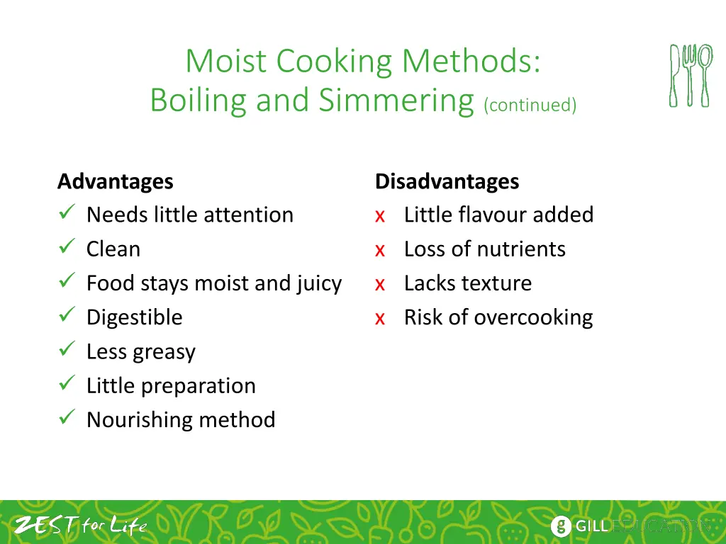 moist cooking methods boiling and simmering