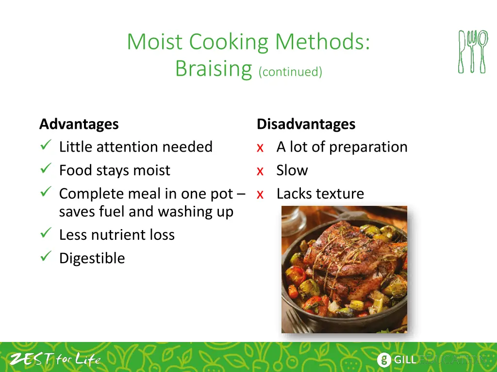 moist cooking methods braising continued