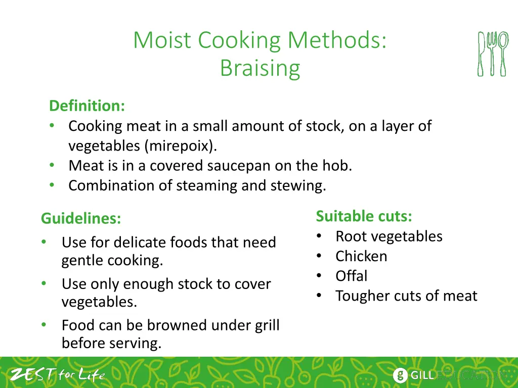 moist cooking methods braising