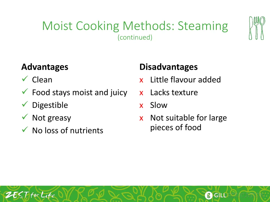 moist cooking methods steaming continued 1