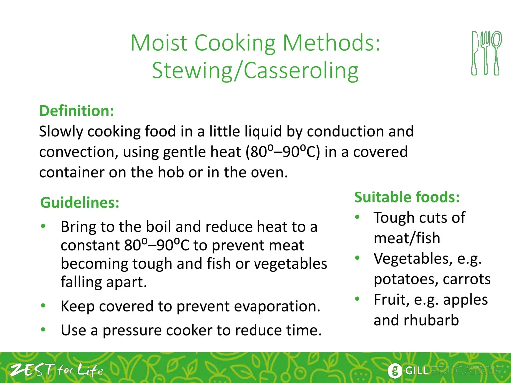 moist cooking methods stewing casseroling