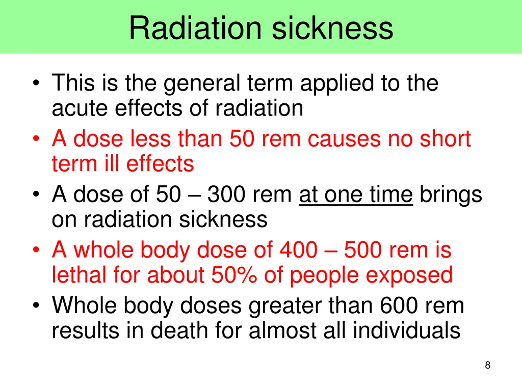 radiation sickness