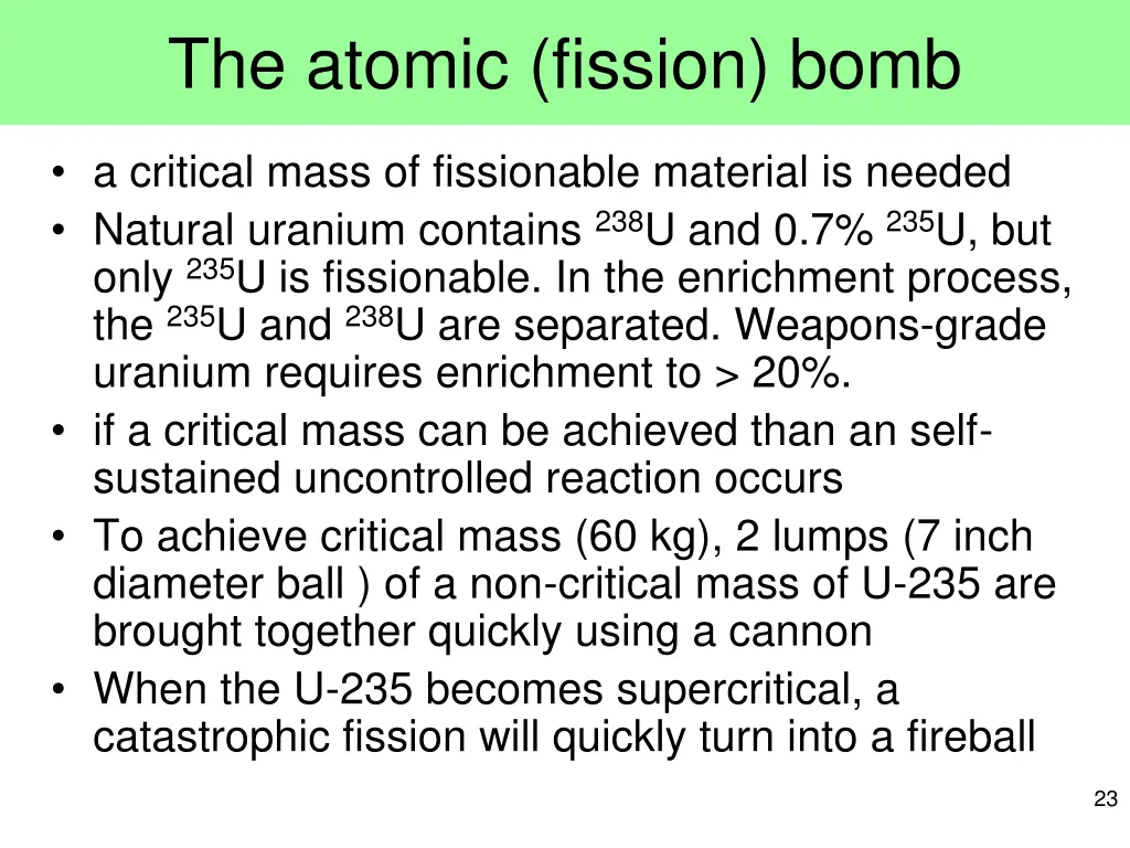 the atomic fission bomb