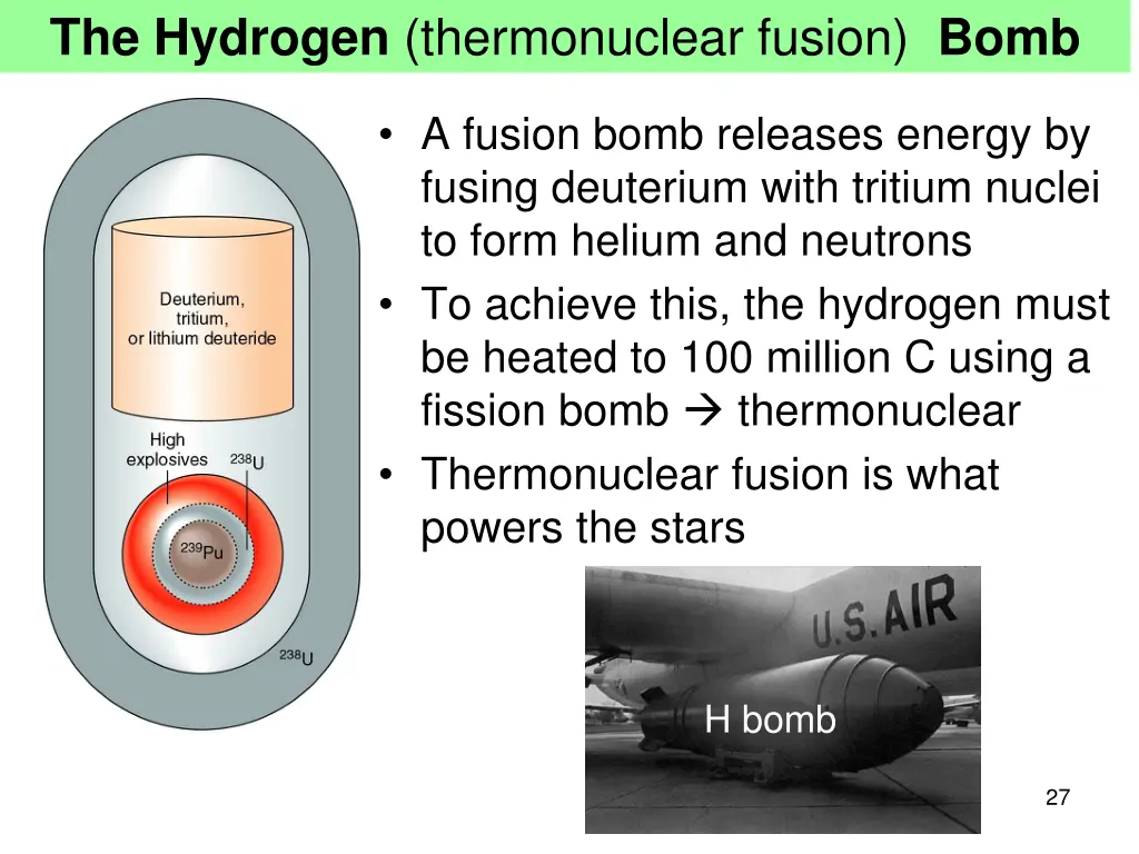 the hydrogen thermonuclear fusion bomb