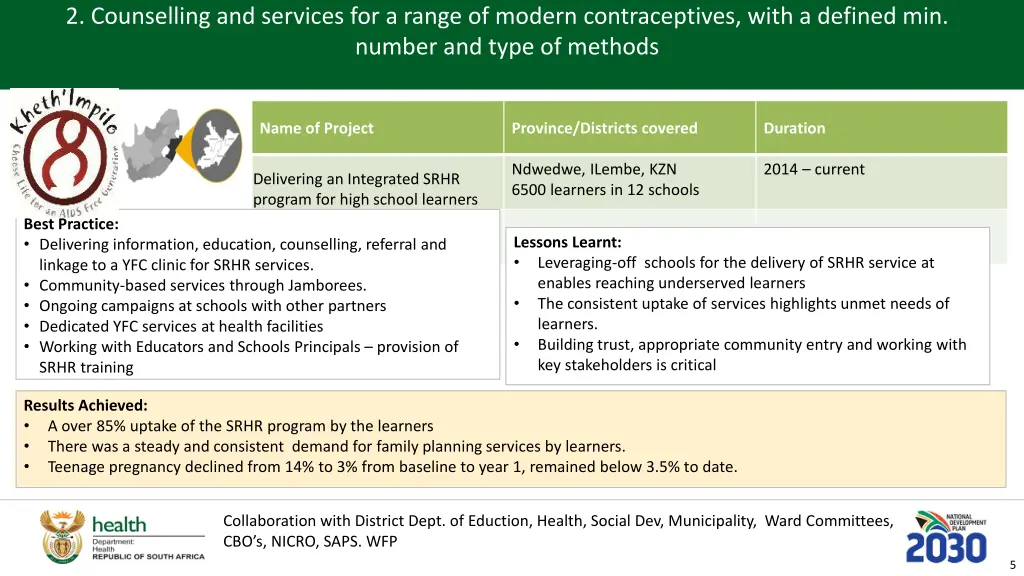 2 counselling and services for a range of modern