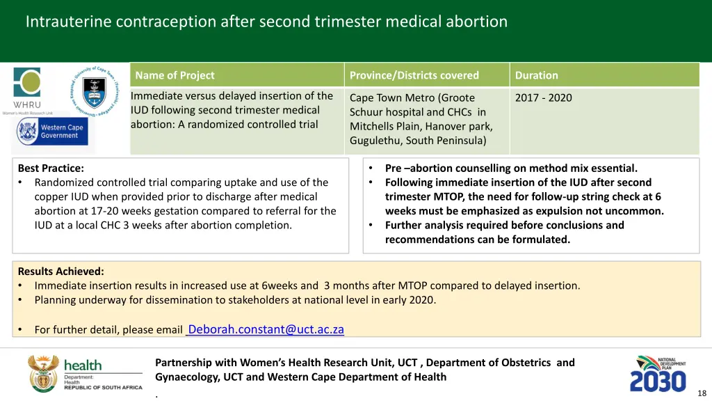 intrauterine contraception after second trimester