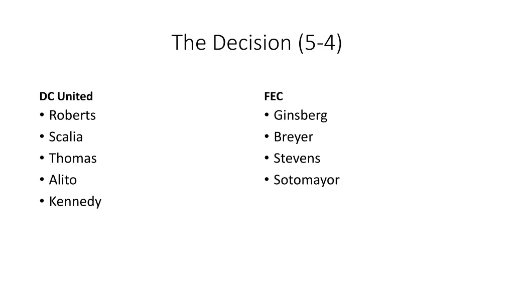 the decision 5 4