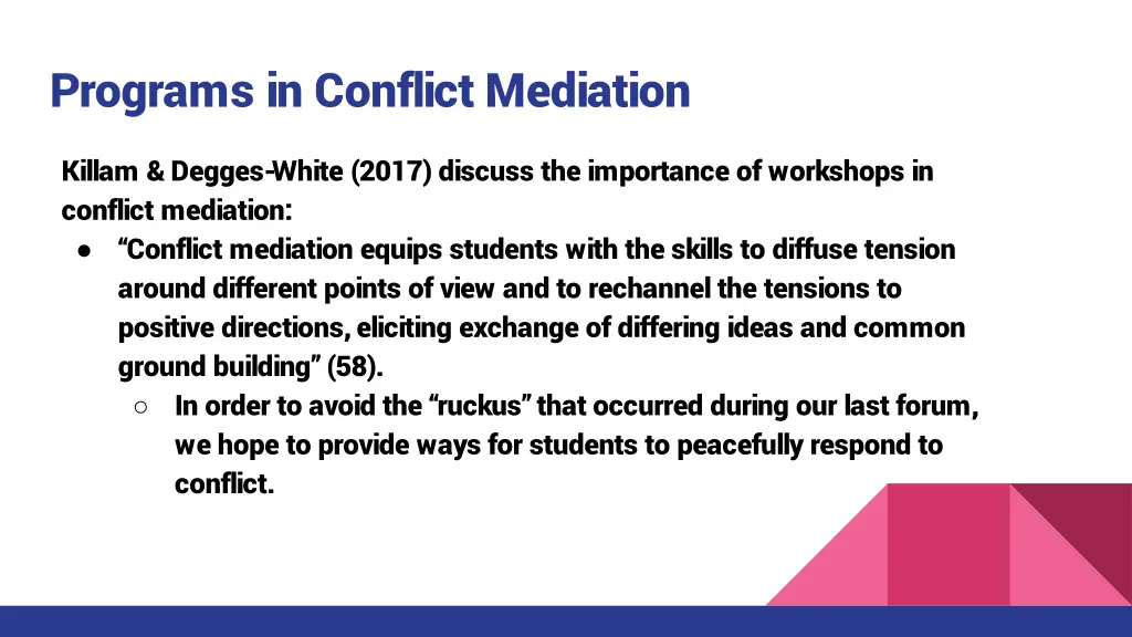 programs in conflict mediation