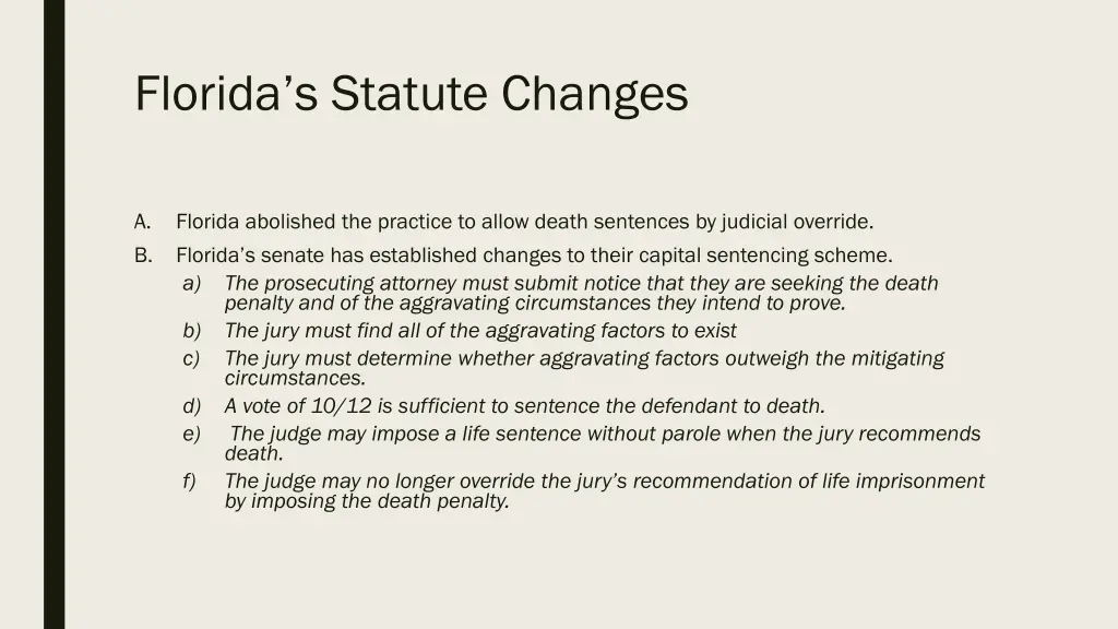 florida s statute changes