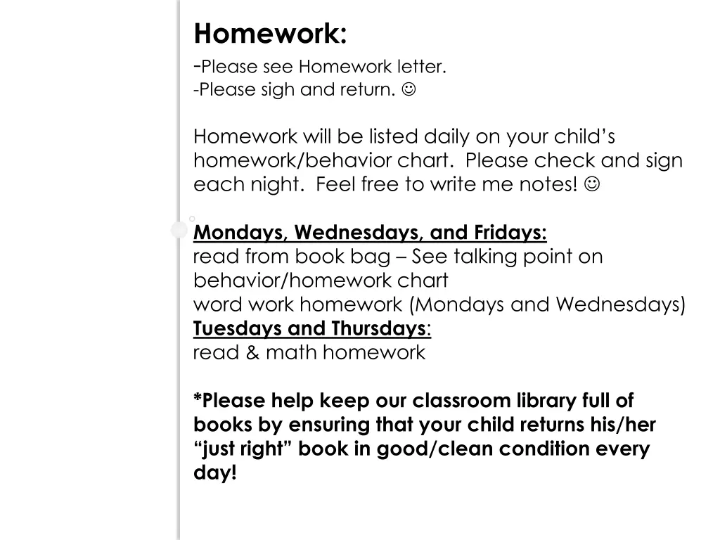 homework please see homework letter please sigh