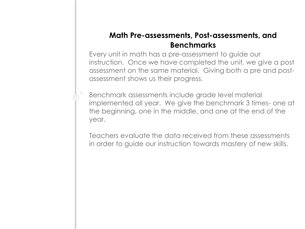 math pre assessments post assessments