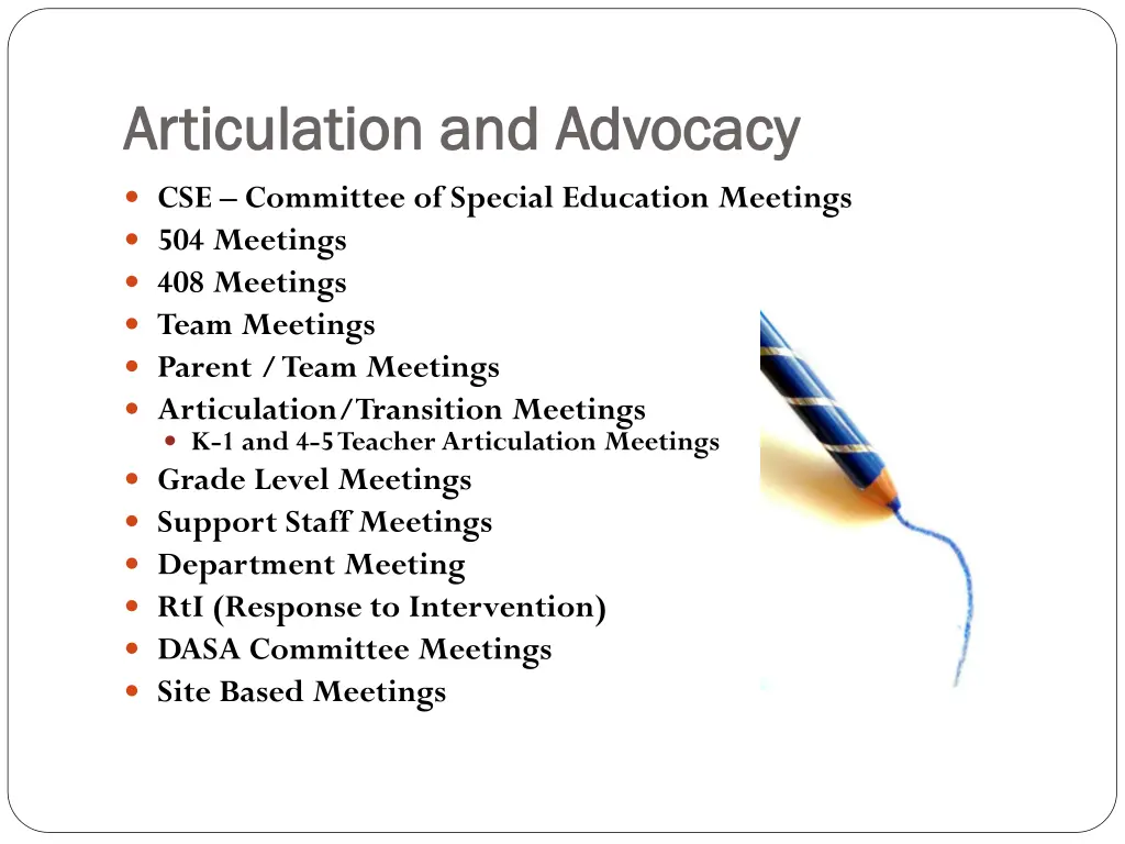 articulation and advocacy articulation