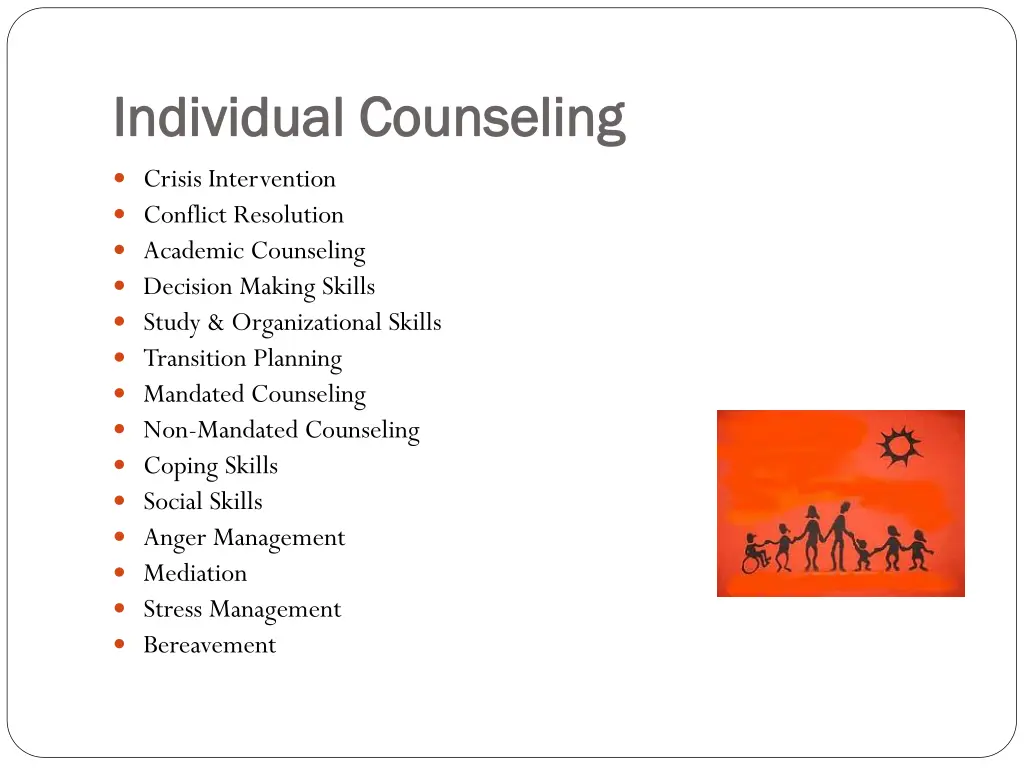 individual counseling individual counseling