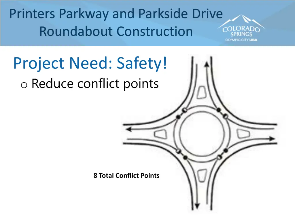 project need safety o reduce conflict points 1