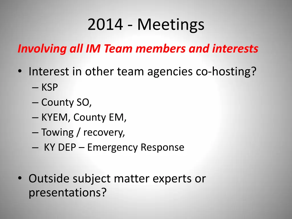 2014 meetings