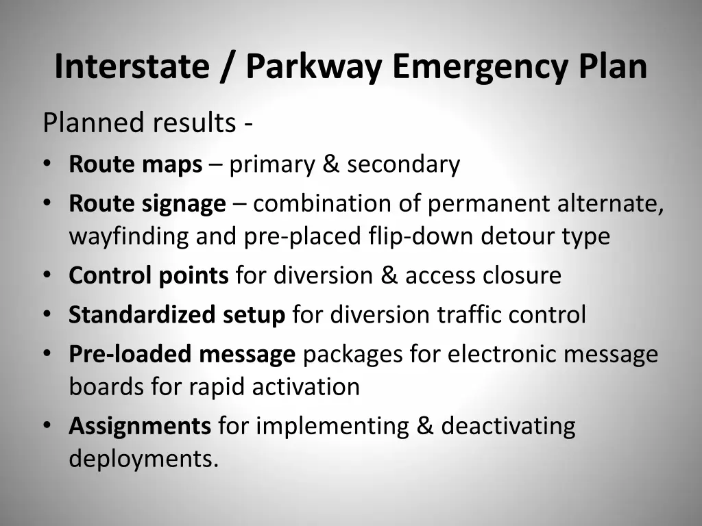 interstate parkway emergency plan 1