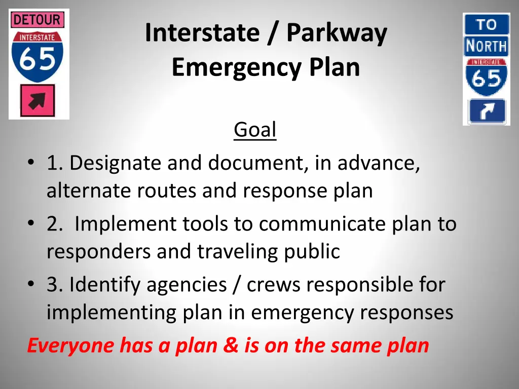 interstate parkway emergency plan