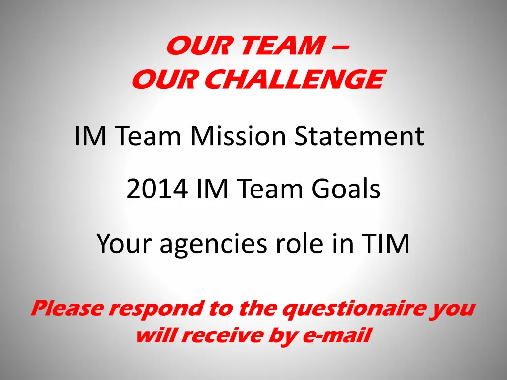 our team our challenge