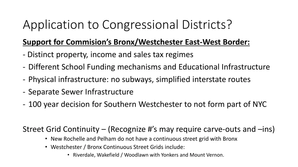 application to congressional districts