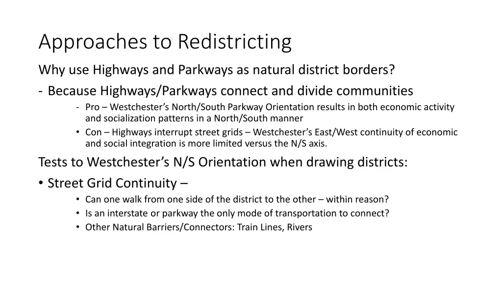 approaches to redistricting